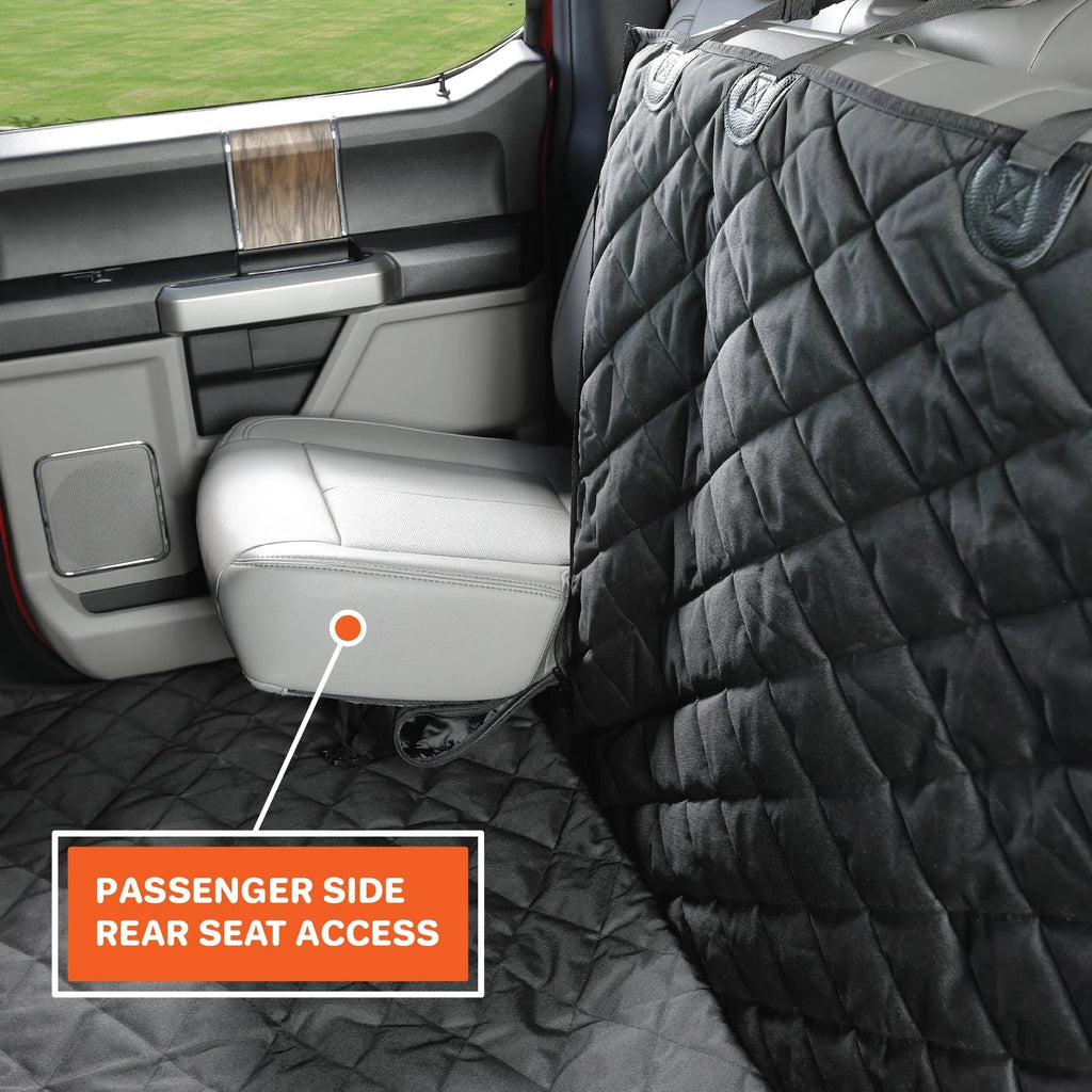 Passenger side of the Floor Hammock left open, so the rear passenger seat can stay down