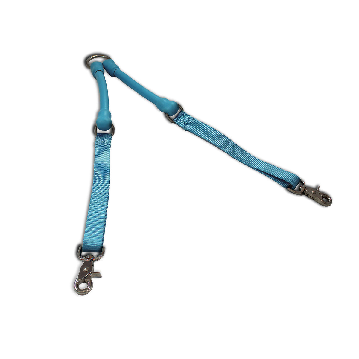 Light blue two-dog leash coupler