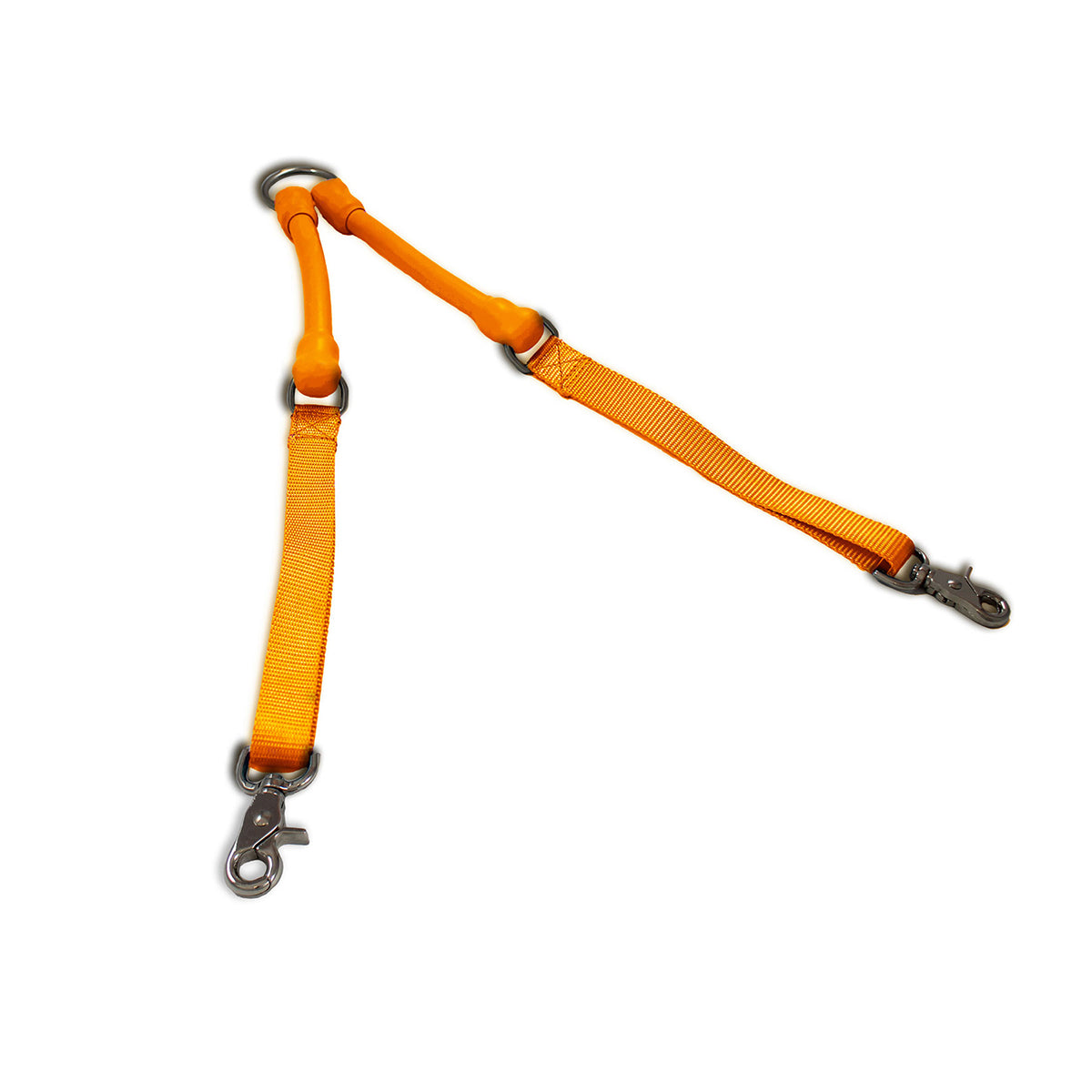 Orange two-dog leash coupler