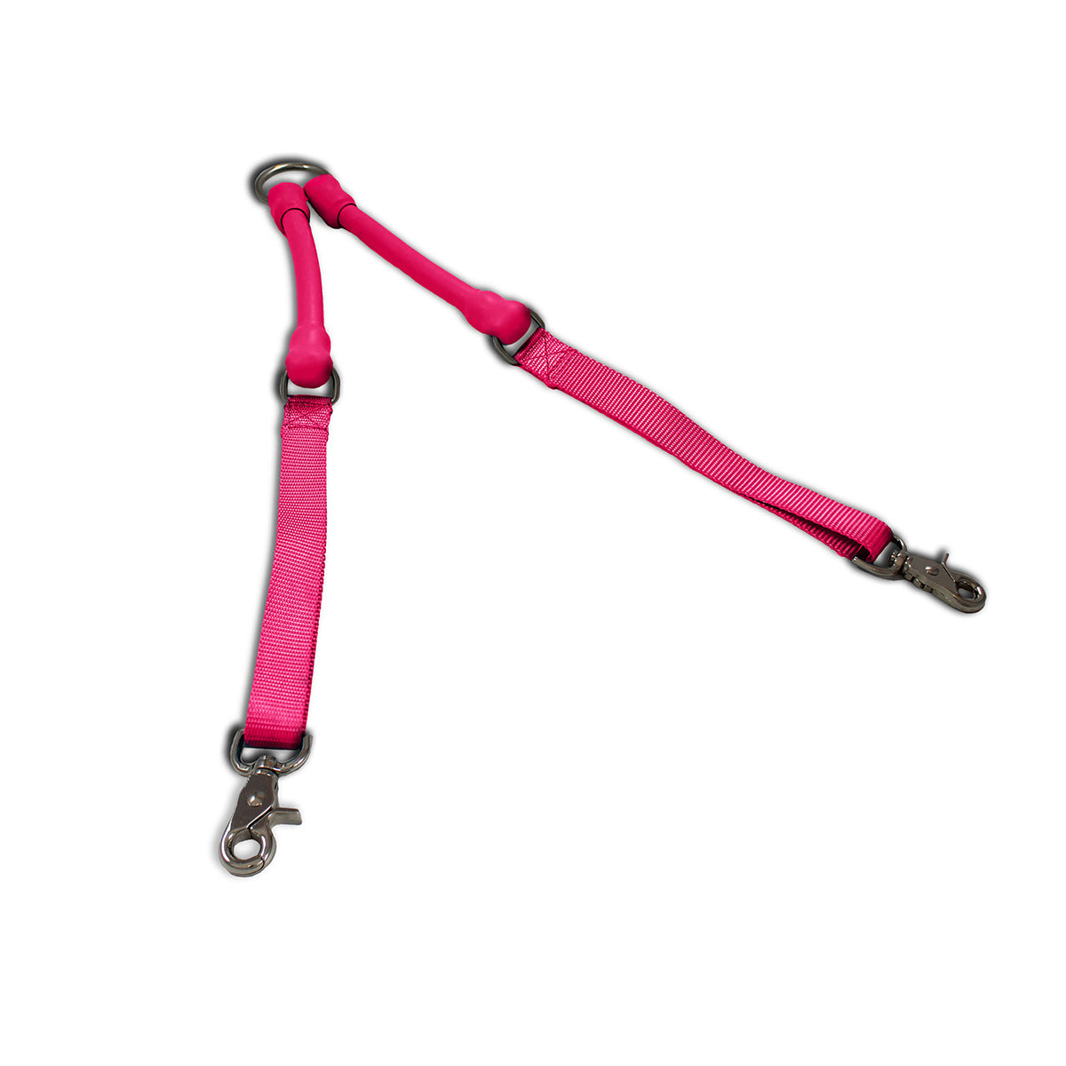 Pink two-dog leash coupler