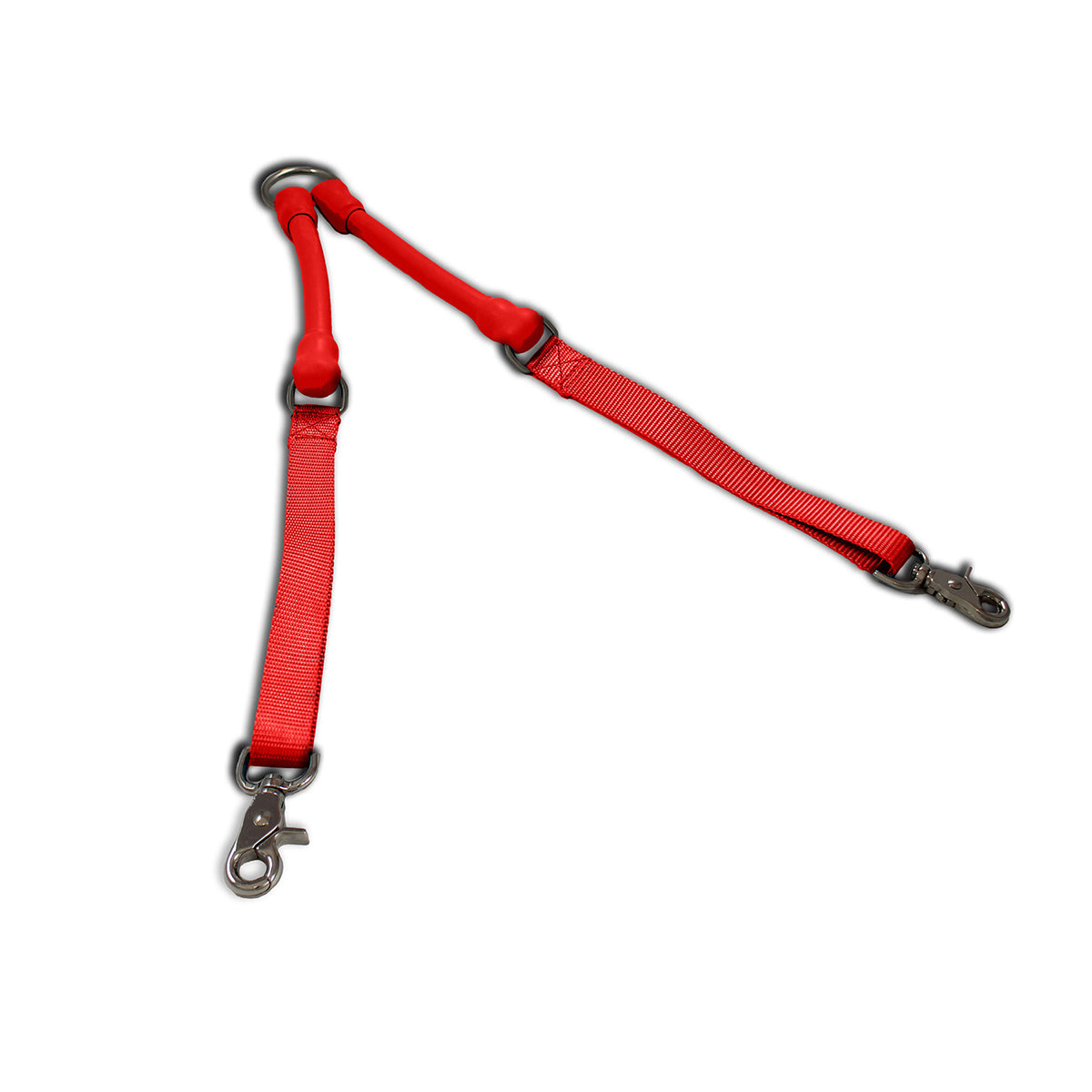 Red two-dog leash coupler