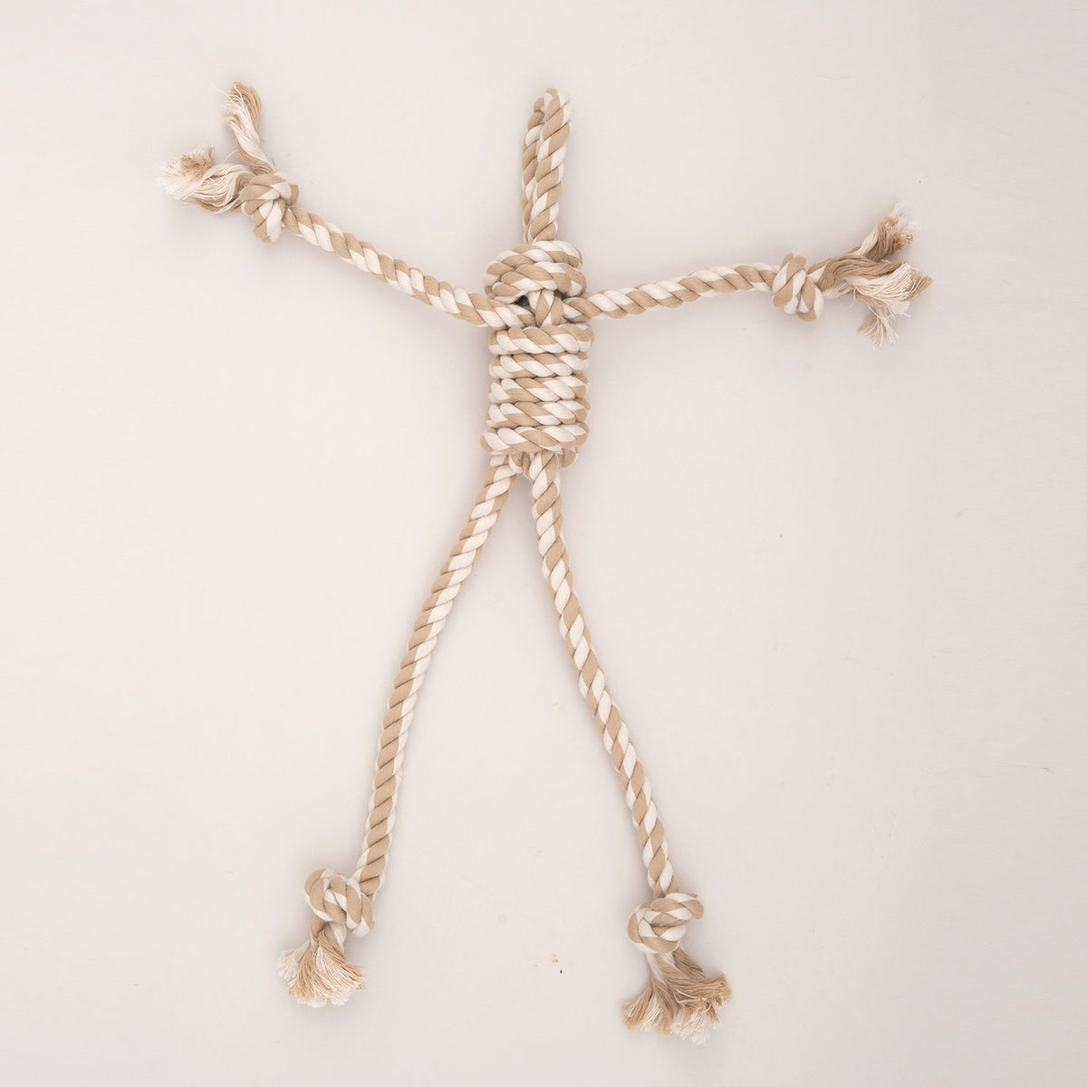 Knotted rope skeleton inside the bunny toy, shown on its own