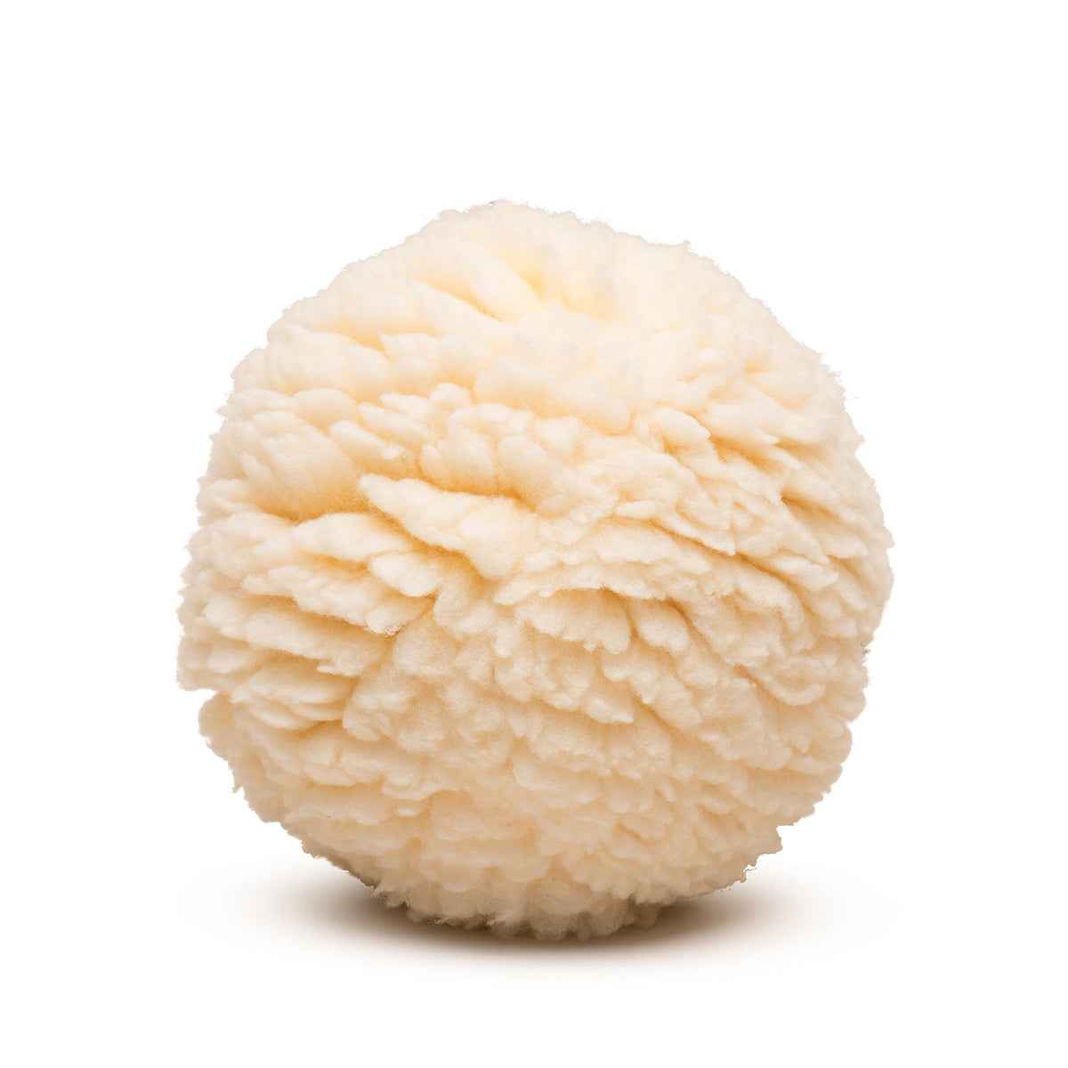 Cream textured fleece plush ball dog toy
