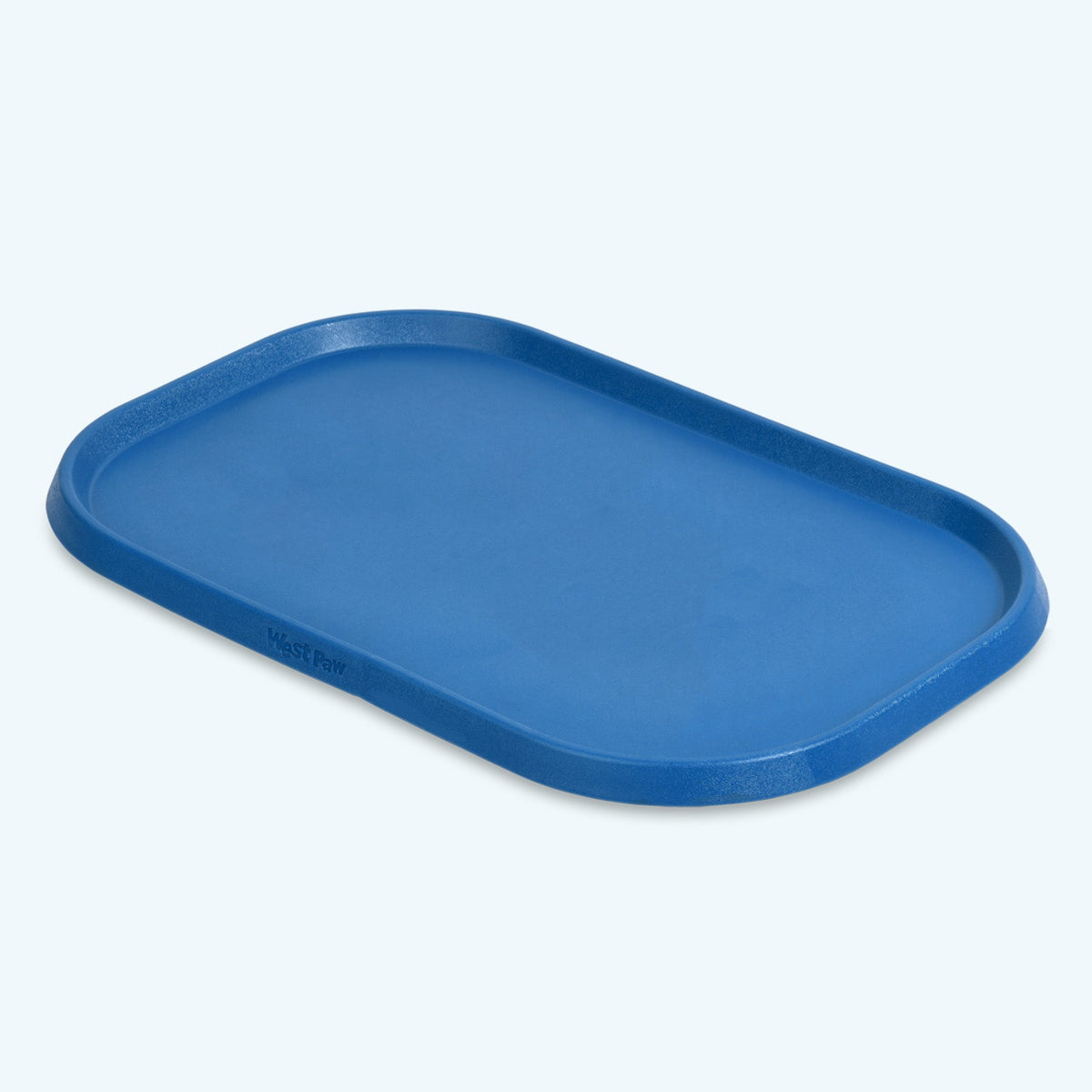 Blue rectangular non-slip pet feeding placemat