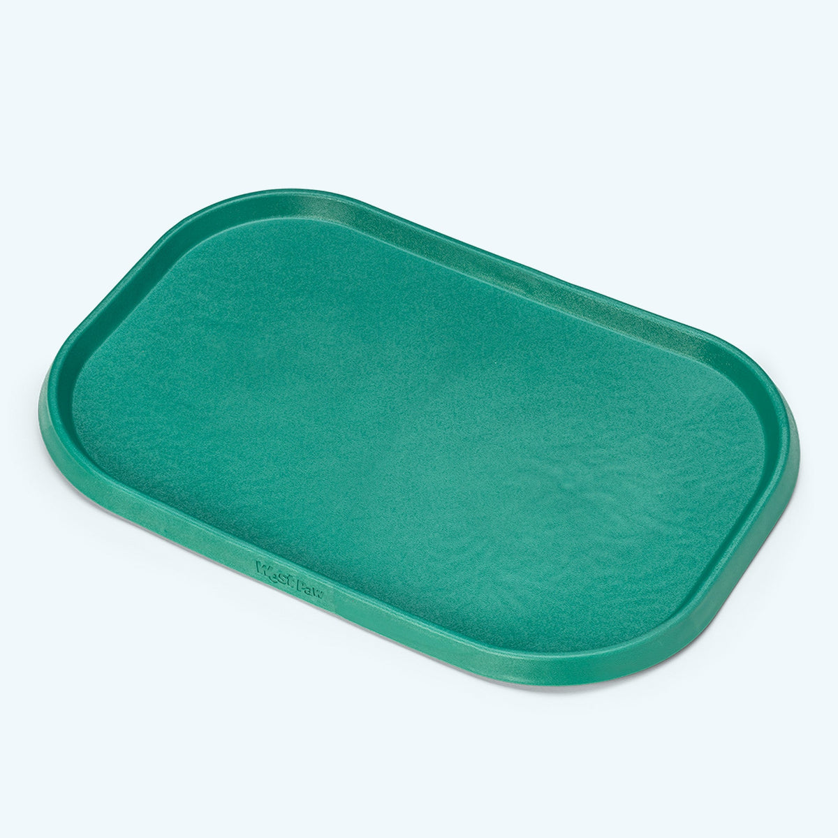 Green rectangular non-slip pet feeding placemat