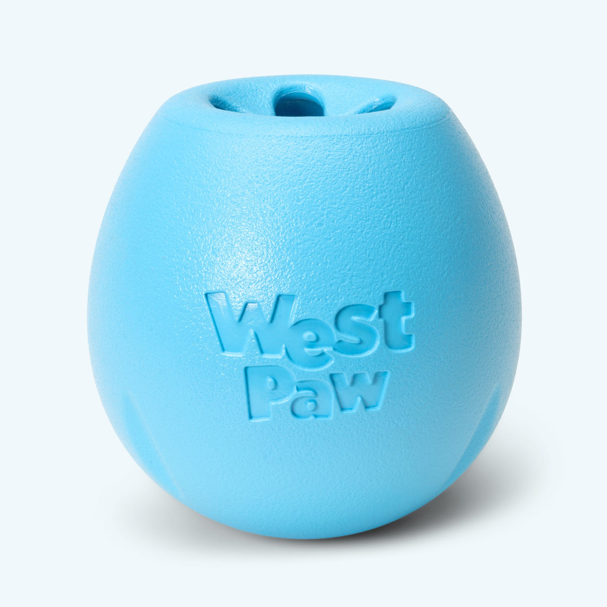 Large blue egg-shaped rubber treat toy