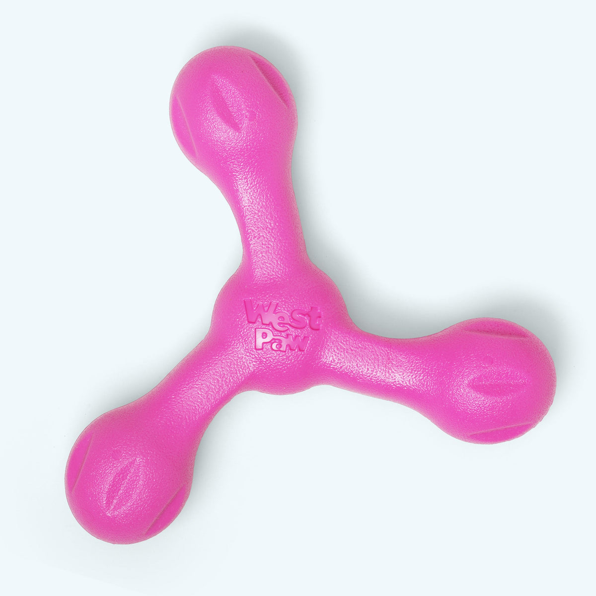 Pink three-armed rubber fetch toy