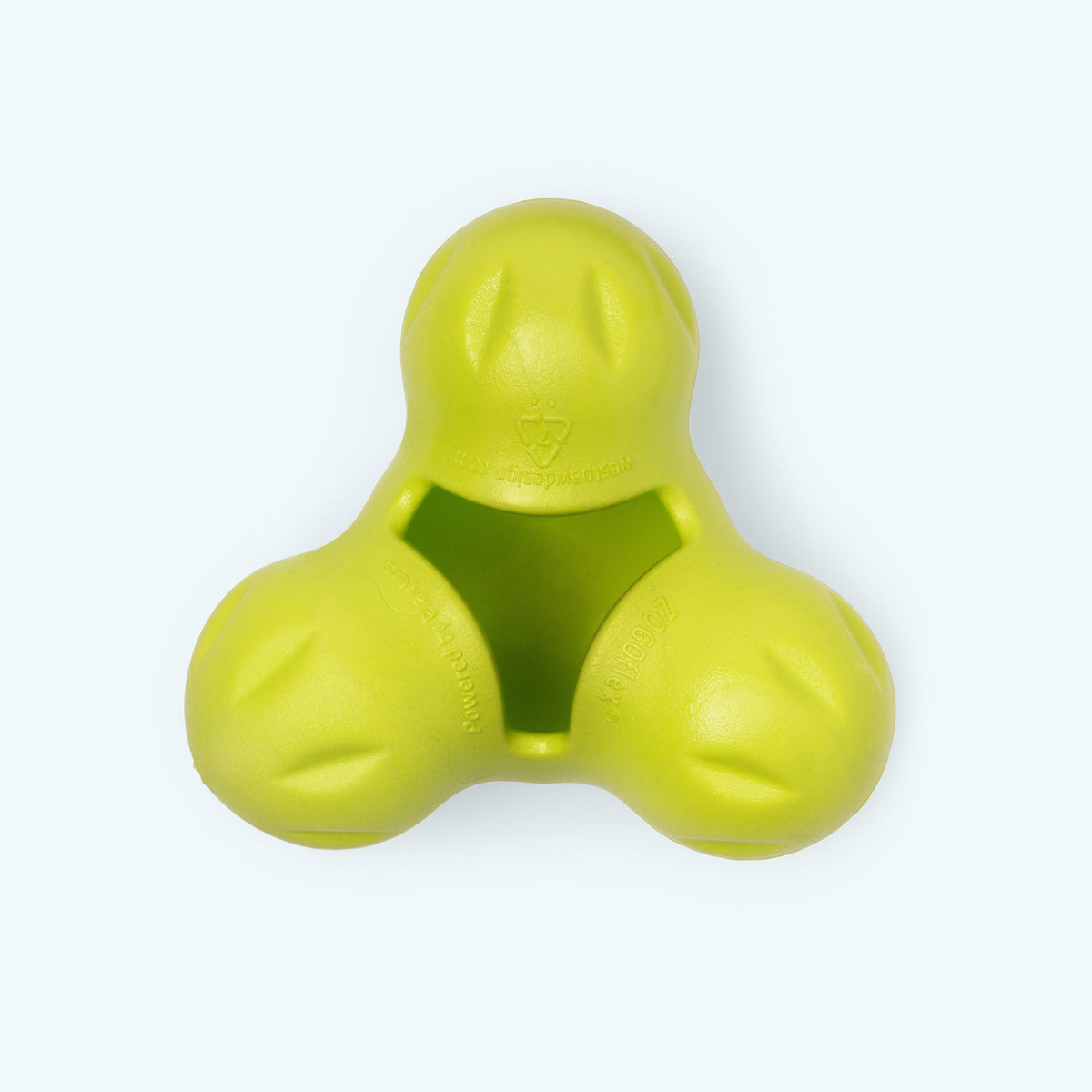 Small lime three-lobed treat toy