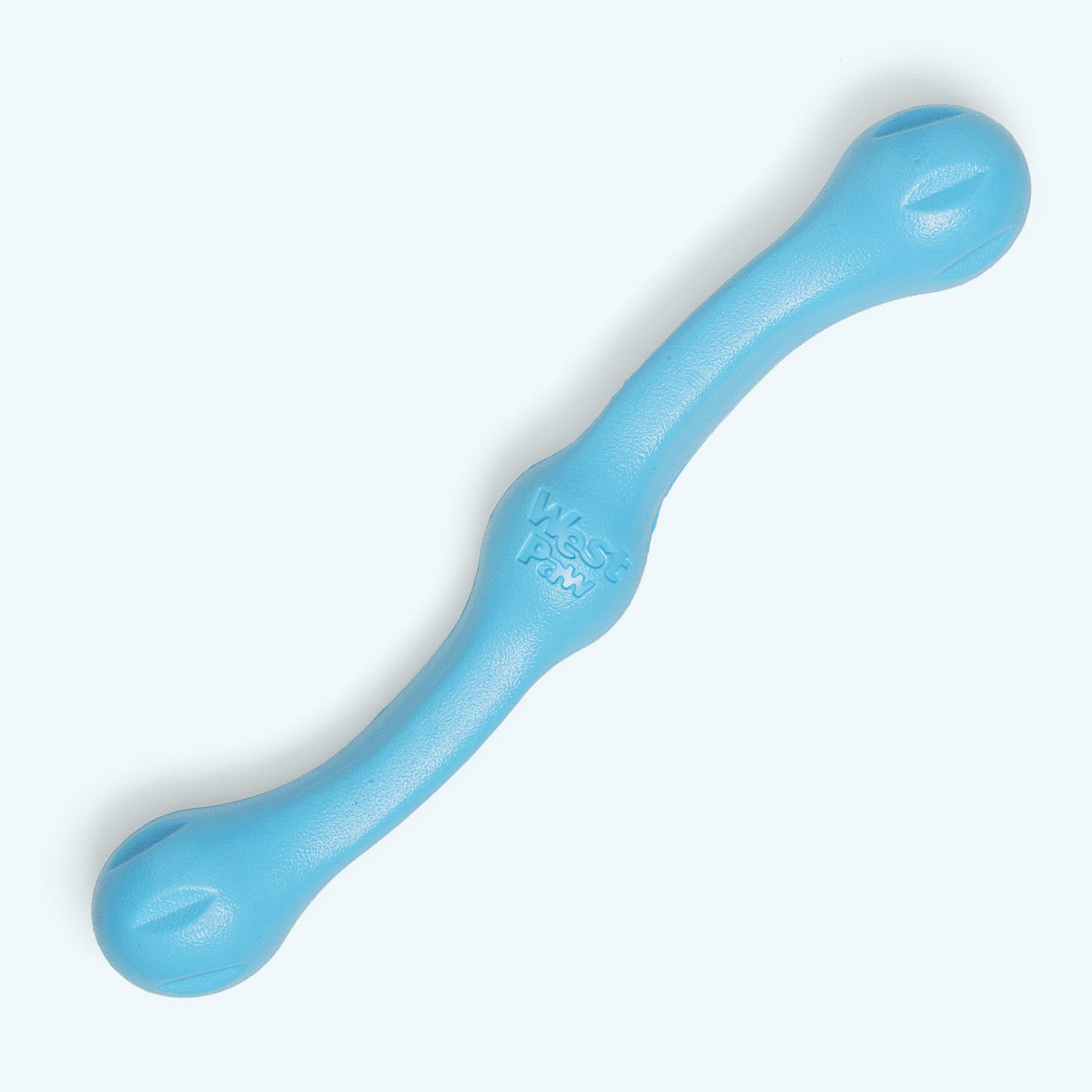 Blue stick-shaped rubber fetch toy
